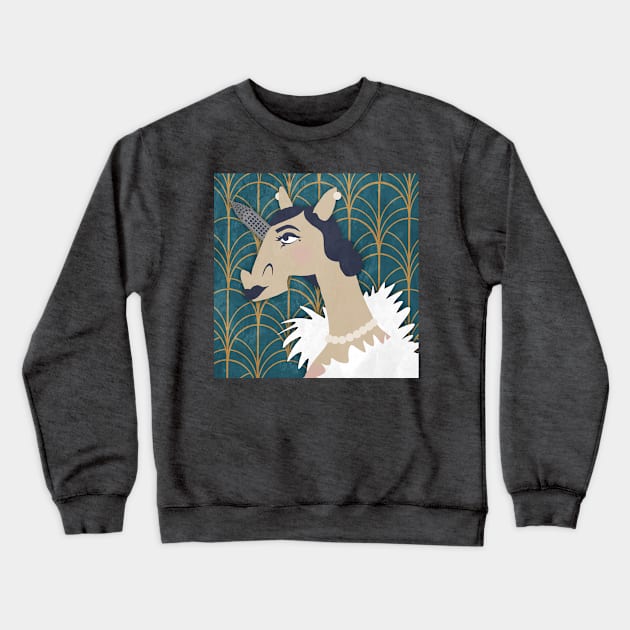 Feeling Art Deco Unicorn Crewneck Sweatshirt by Thatssounicorny